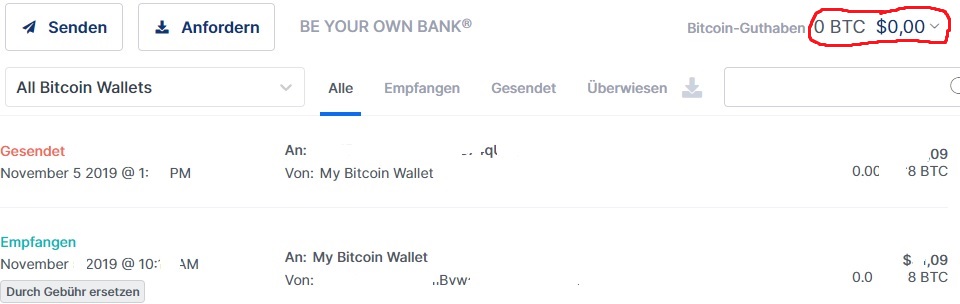 Btc Sind Nicht Im Blockchain Wallet Computerbase Forum