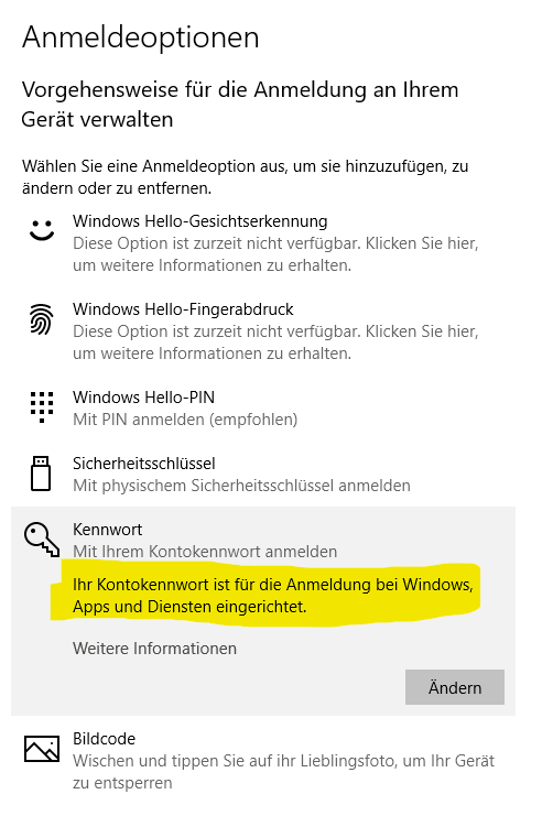 Abschalten kennwort windows 10 anmeldung Windows 10: