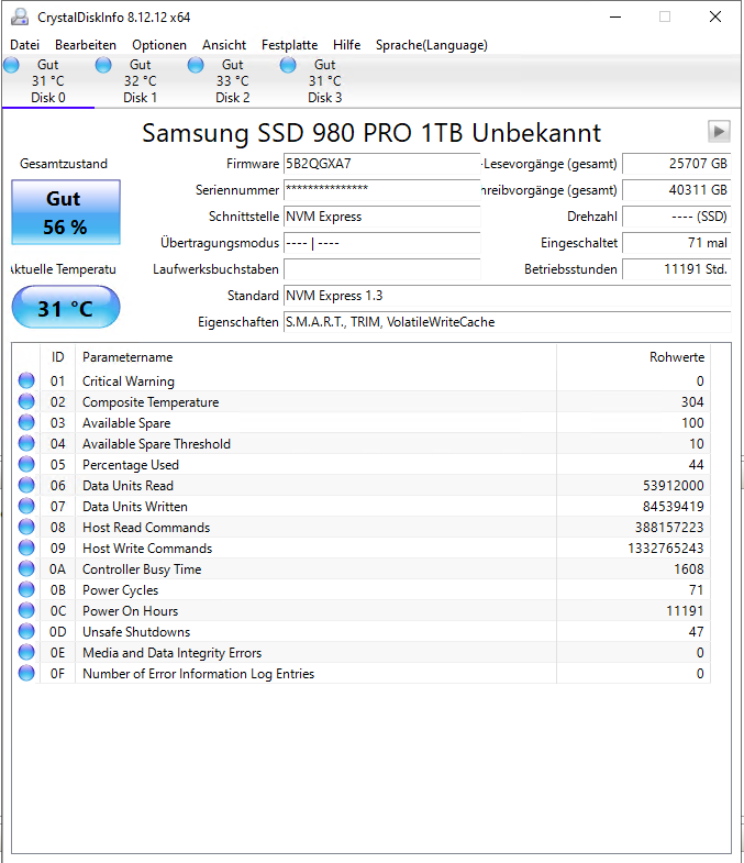 Samsung 990 Pro: SMART-Wert „Health“ sinkt bei einigen viel zu schnell -  ComputerBase