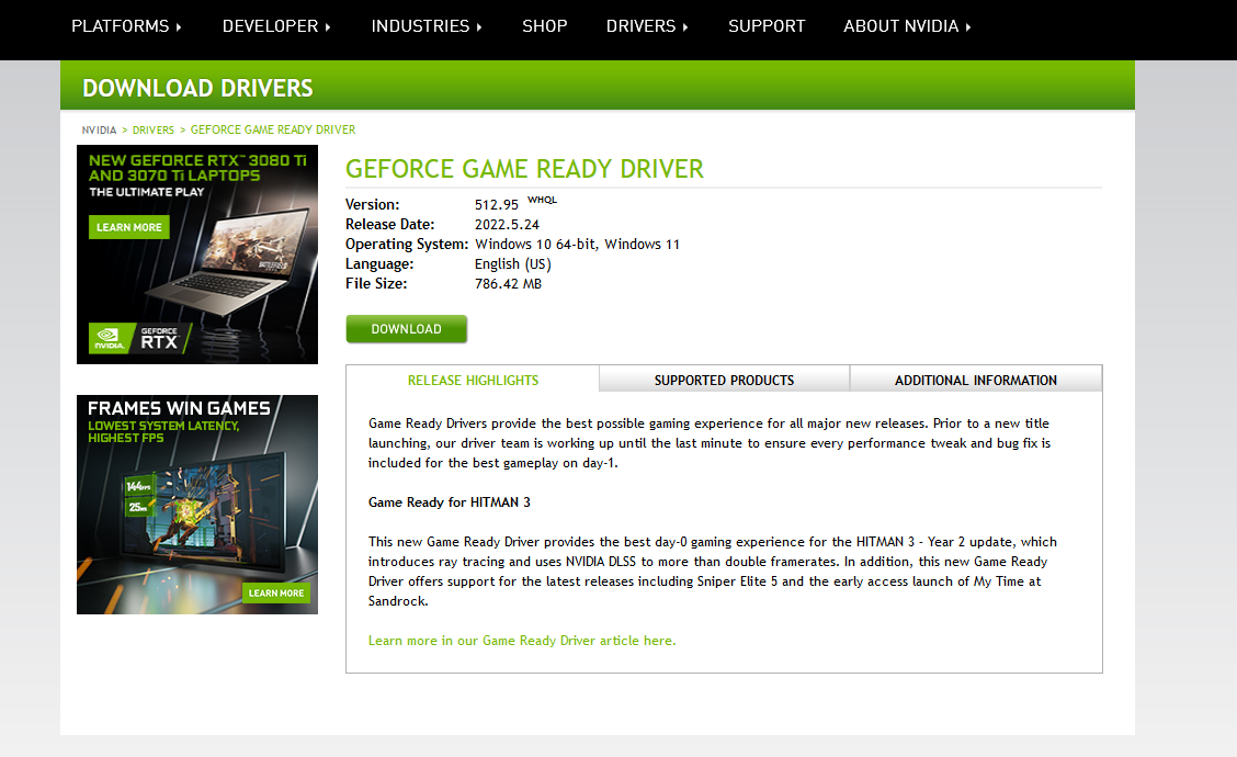 2022-05-24 14_18_24-GeForce Game Ready Driver _ 512.95 _ Windows 10 64-bit, Windows 11 _ NVIDIA.png