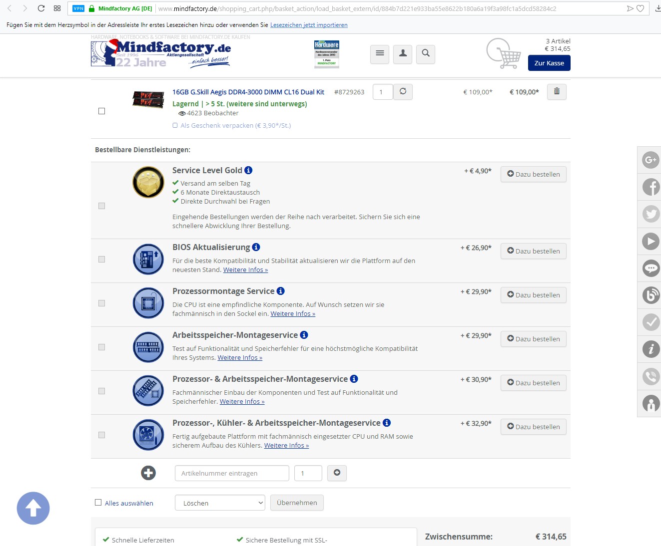 314 € für Ryzen 1600X, 16GB RAM, MB.jpg