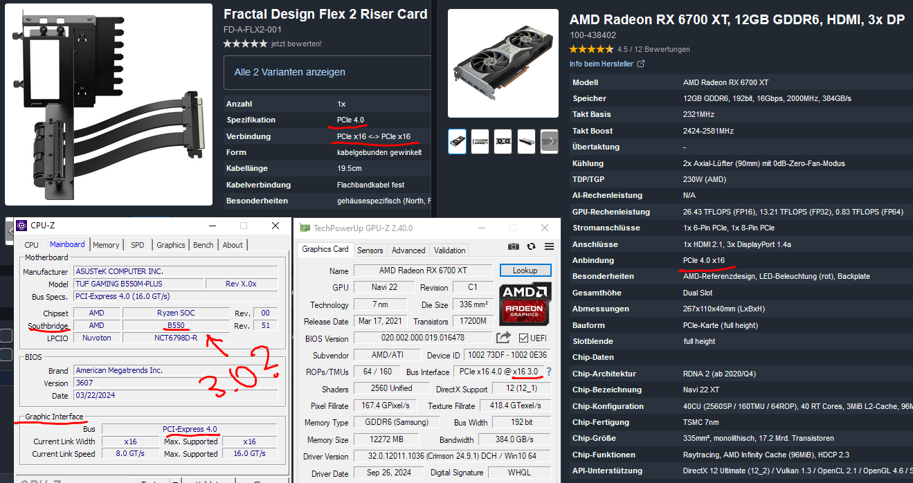 6700XT @ 4.0 Riser-Kabel @ 3.0 (ok so oder nicht).PNG