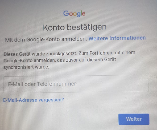 Anmeldung möglich gmail android nicht Google Play