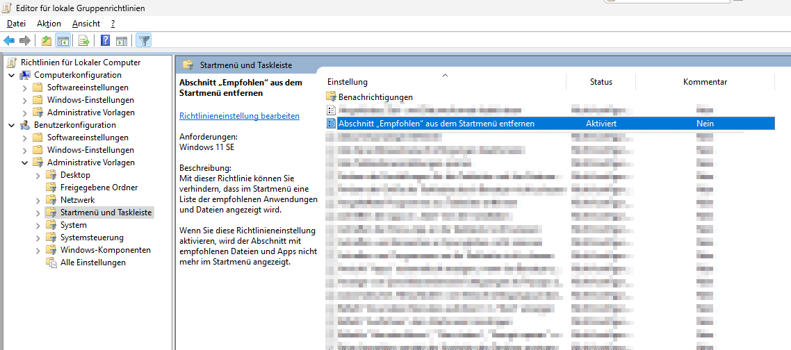 Abschnitt Empfohlen aus dem Startmenu entfernen.png