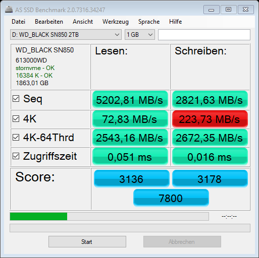 as-ssd-bench WD_BLACK SN850 2 10.07.2021 vor Firmware.png