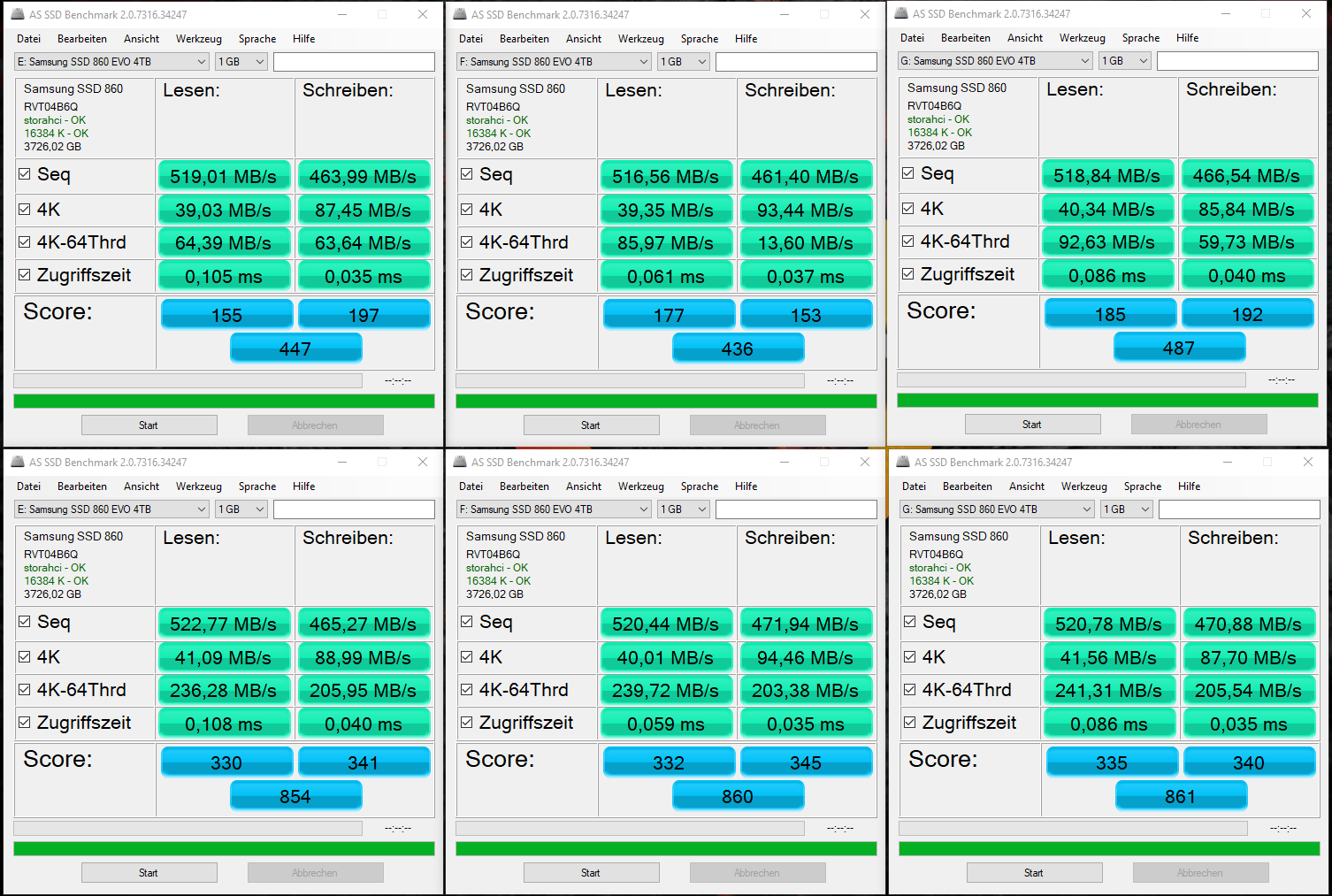 AS SSD Benchmark mit und ohne HWinfo.PNG