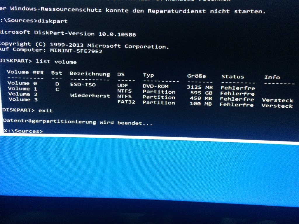 Windows 10 bootet nicht