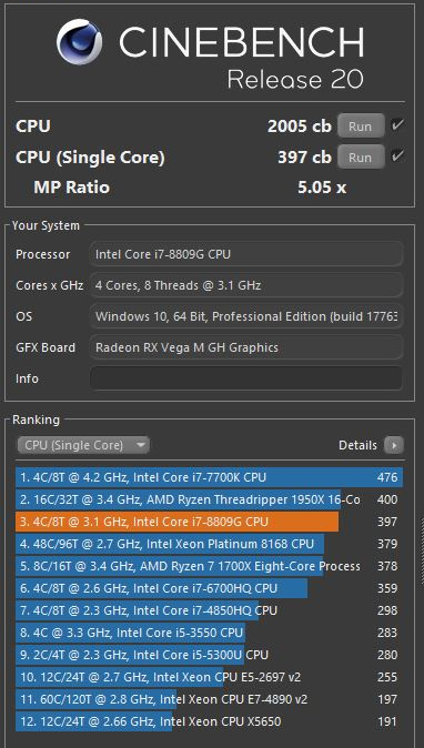 cinebench QuadCore Intel Core i7-8809G, 4000 MHz.JPG