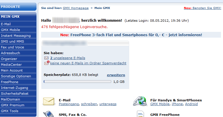 Login mitgliederbereich gmx mein Hilfe