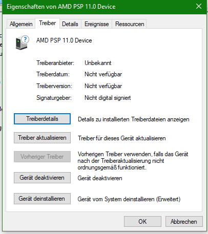 Amd psp hotsell 11.0 device