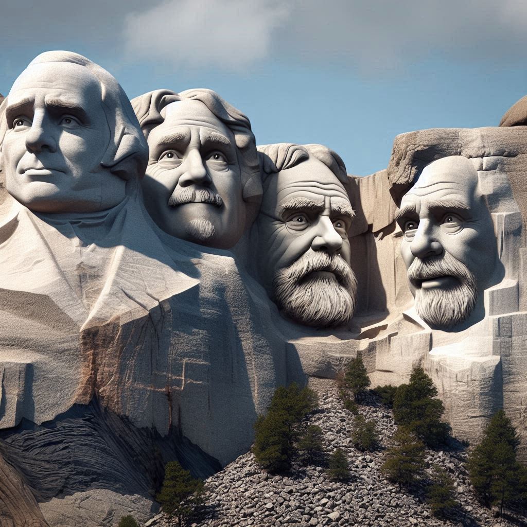 Mount Rushmore with the heads of famous American comedians.jpg