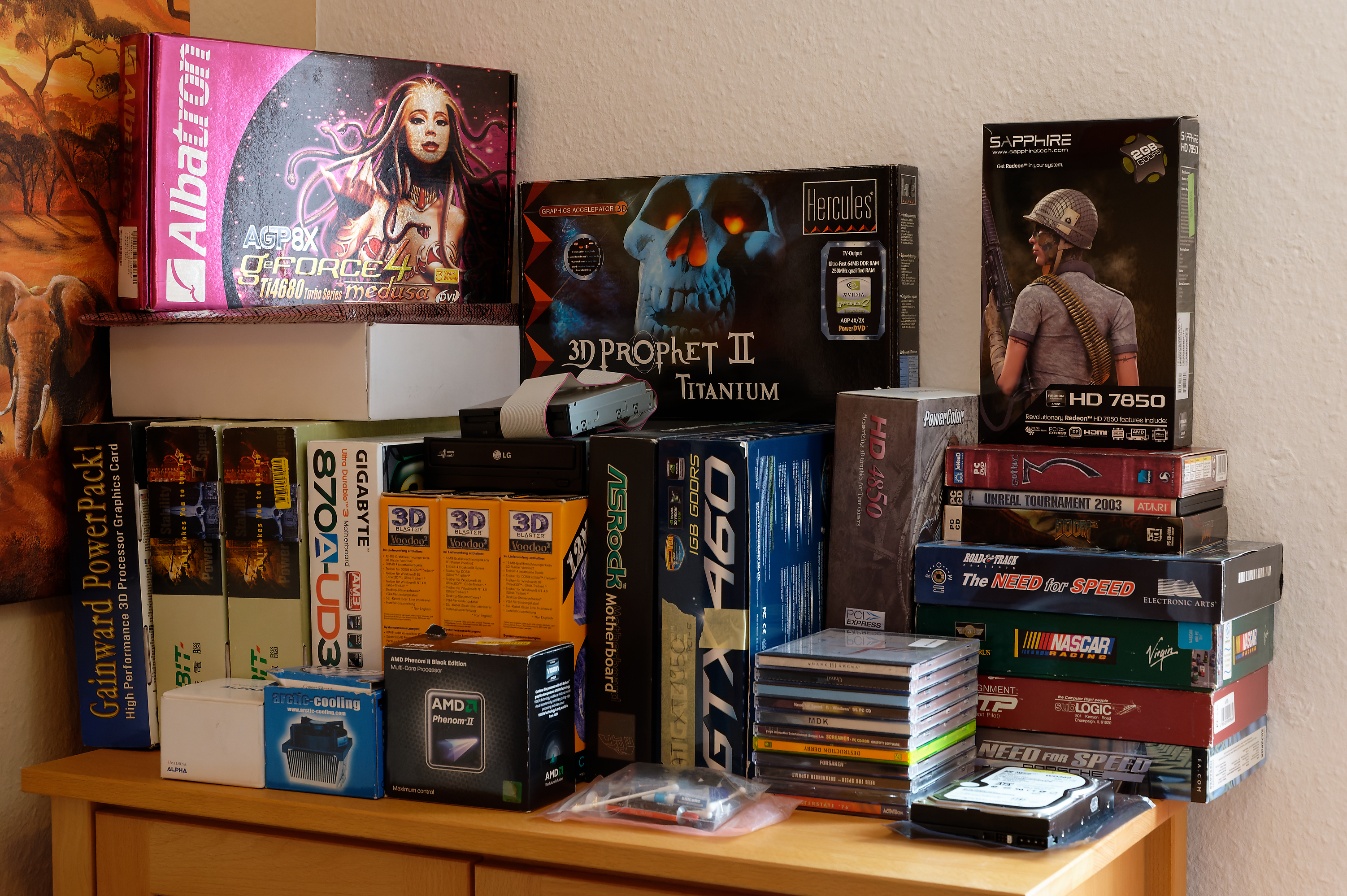 Sammlung meiner alten PC-Hardware.