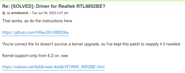 Screenshot 2023-12-15 at 10-56-50 SOLVED Driver for Realtek RTL8852BE - Linux Mint Forums.png