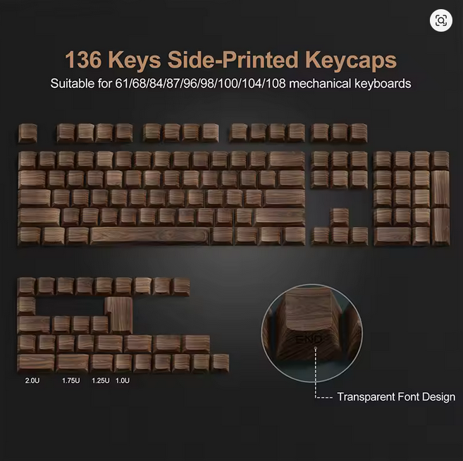 Screenshot 2025-05-15 at 10-10-13 136 Tasten Walnuss Holzmaserung Seitendruck PBT Tastenkappen...png