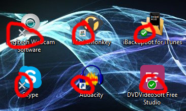 Desktop symbole grüner haken