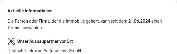 Aktuelle Informationen: Die Person oder Firma, der die Immobilie gehört, kann seit dem 21.06.2024 einen Termin auswählen.