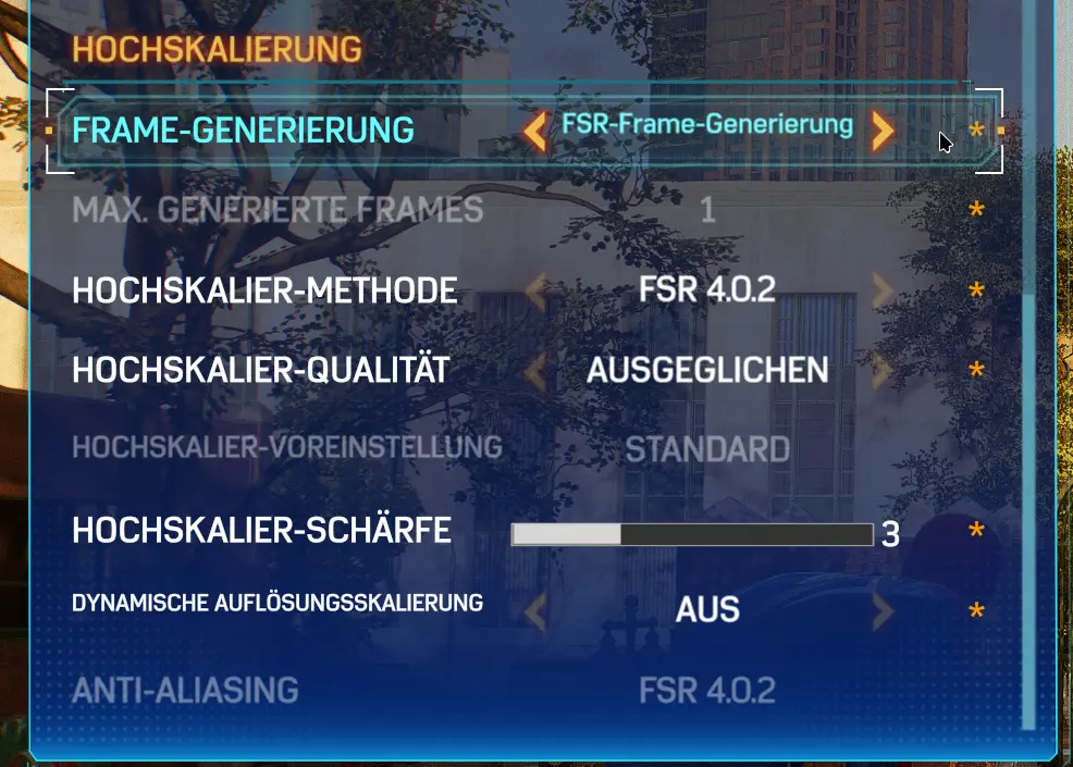 Spiderman2 FSR Setting.webp