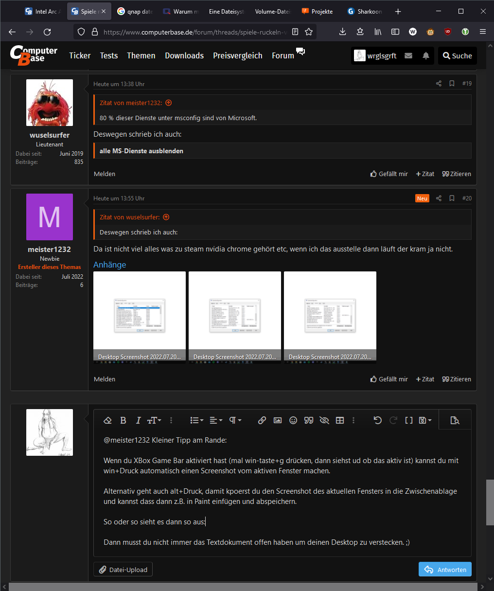 Spiele ruckeln, Verzögerungen, Laggen _ ComputerBase Forum - Mozilla Firefox 20.07.2022 17_22_09.png