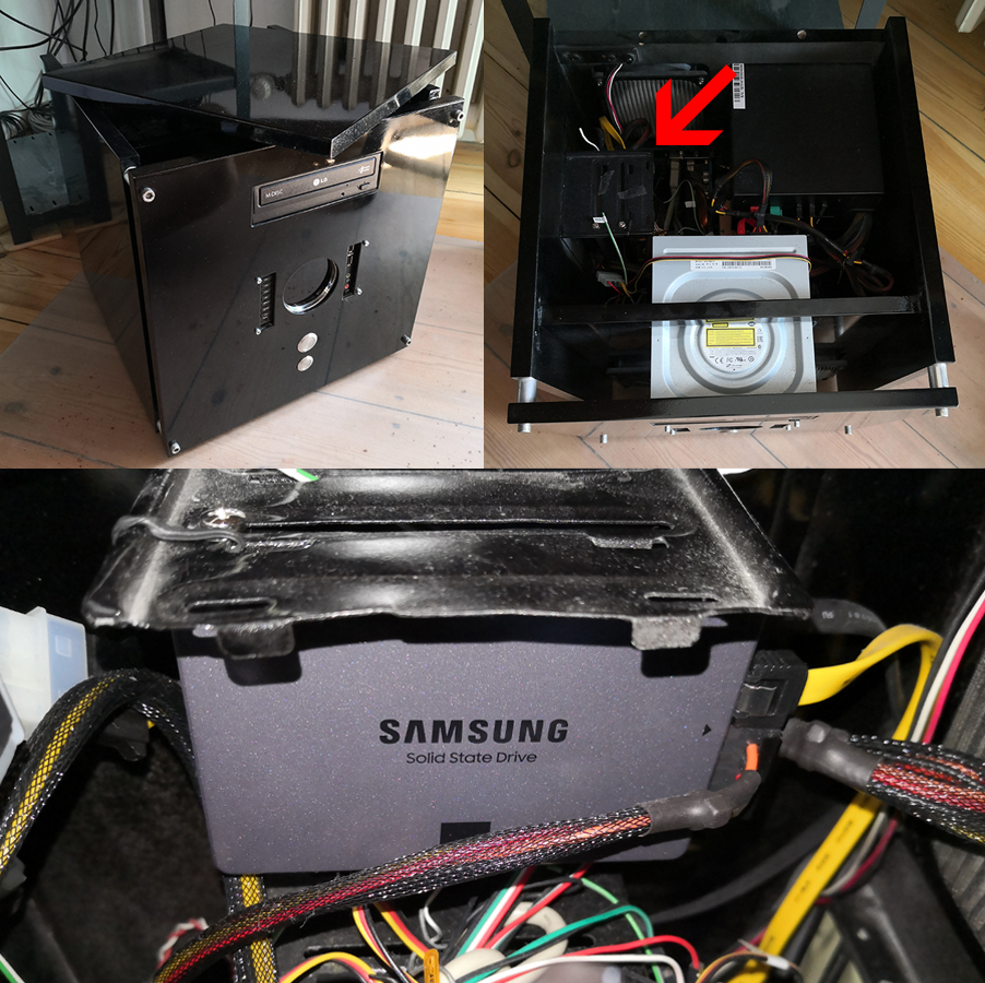 Bild der eingebauten SSD im Gehäuse